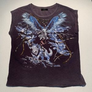 Diesel Women's Sleeveless Cotton Print Shirt